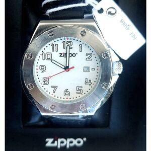 Zippo Casual Bolted Watch Model 45008 Men's 46mm Quartz Leather Band & Battery